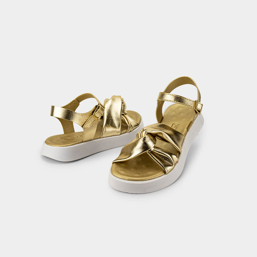Sandália Infantil Bibi Plataforma Dourada
