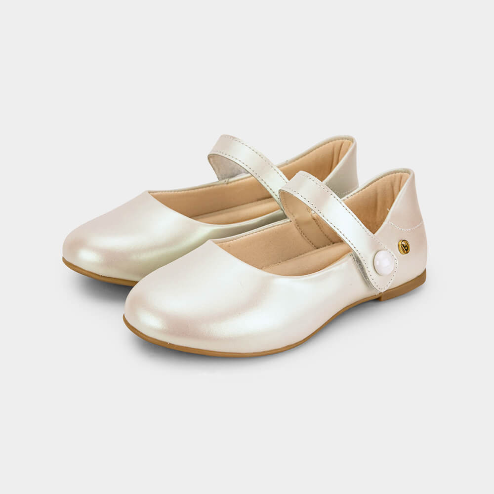 Sapatilha Infantil Bibi Ballerina Basic Branca Perolizada