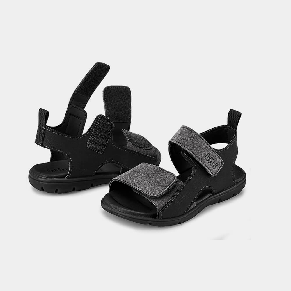 Sandália Infantil Bibi Basic Sandals Kids Preta com Grafite