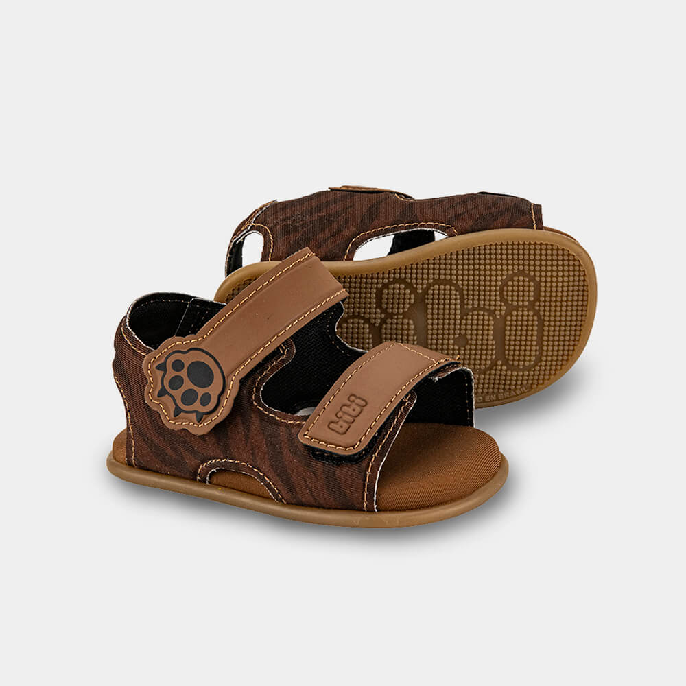 Sandália Infantil Bibi Afeto 2.0 Marrom de Tigre