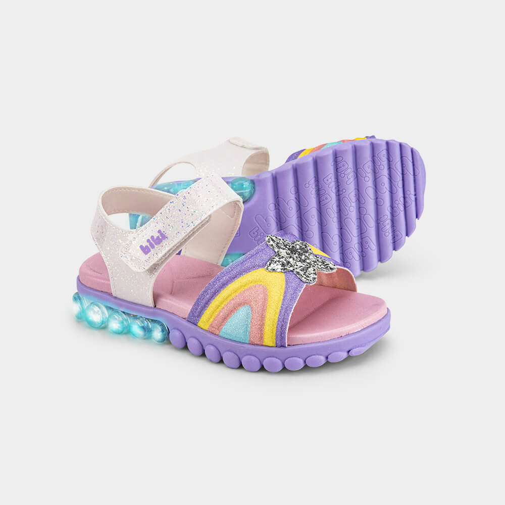 Sandália Infantil de Luz Bibi Summer Roller Light Branca de Estrela