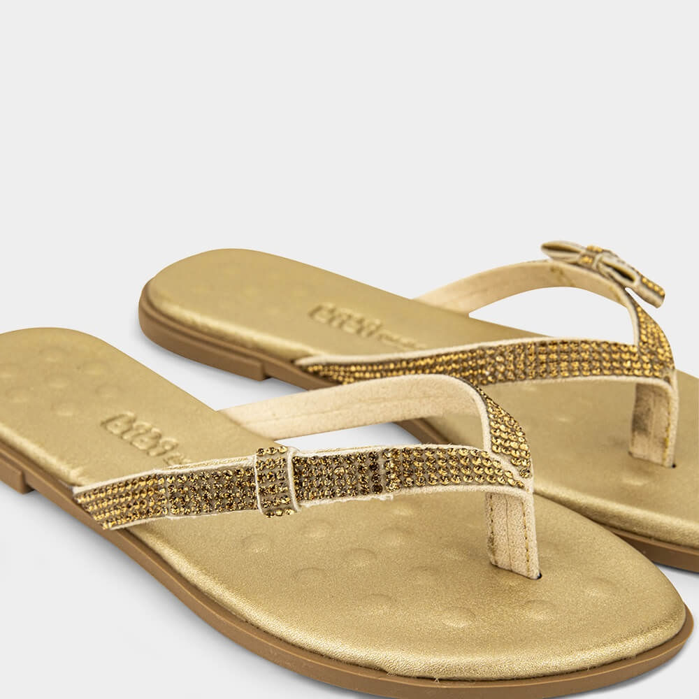 Chinelo Infantil Bibi Shine Kids Dourada