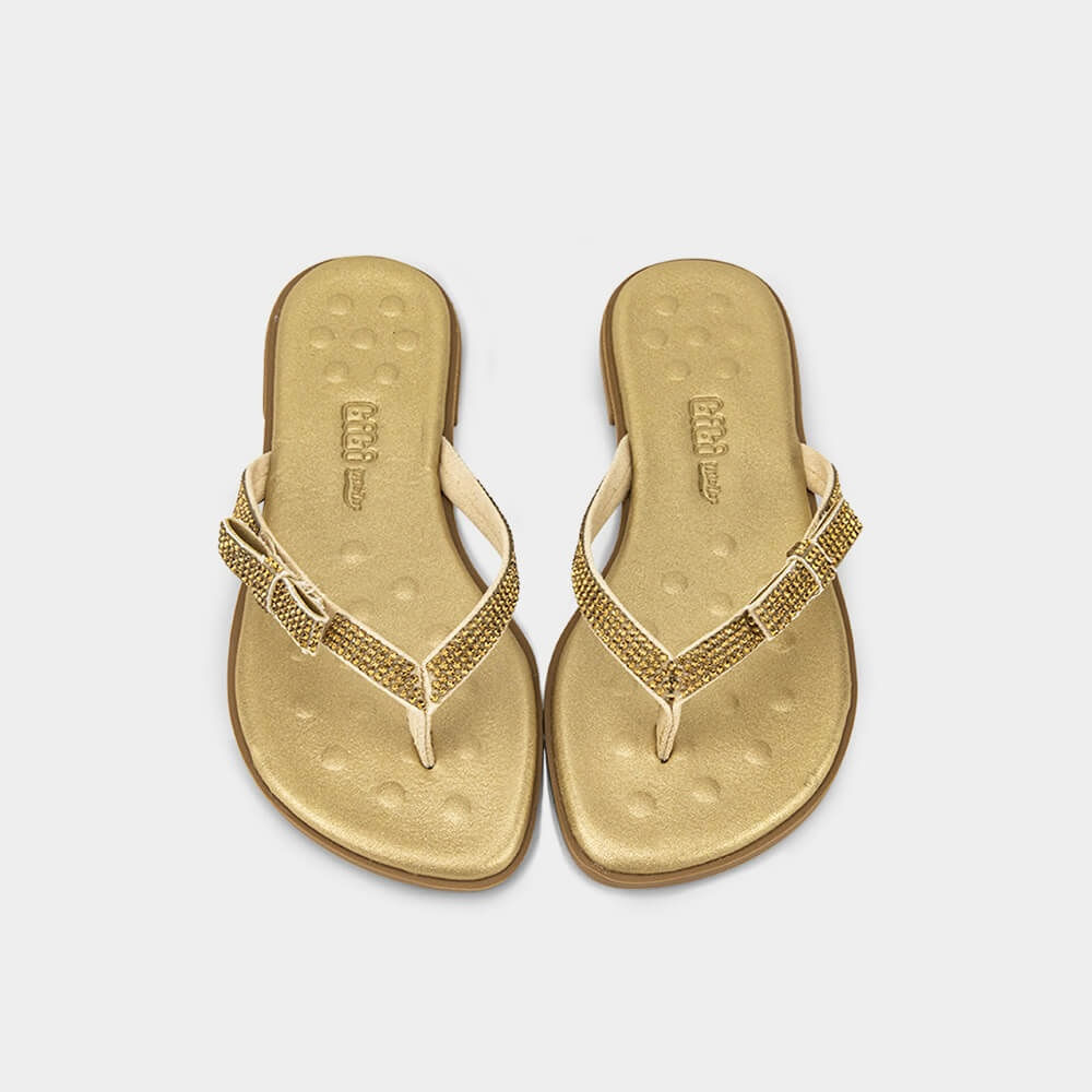 Chinelo Infantil Bibi Shine Kids Dourada