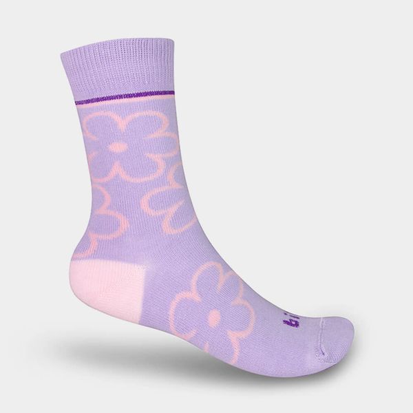 Meia Infantil Bibi Mini Lilás de Flores 26/28