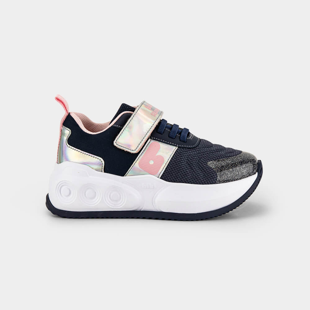 Tênis de Rodinhas Infantil Bibi Skatenis Azul Marinho com Rosa