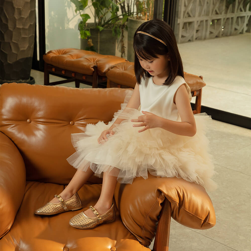 Sapatilha Infantil Bibi Ballerina Basic Dourada 1238044