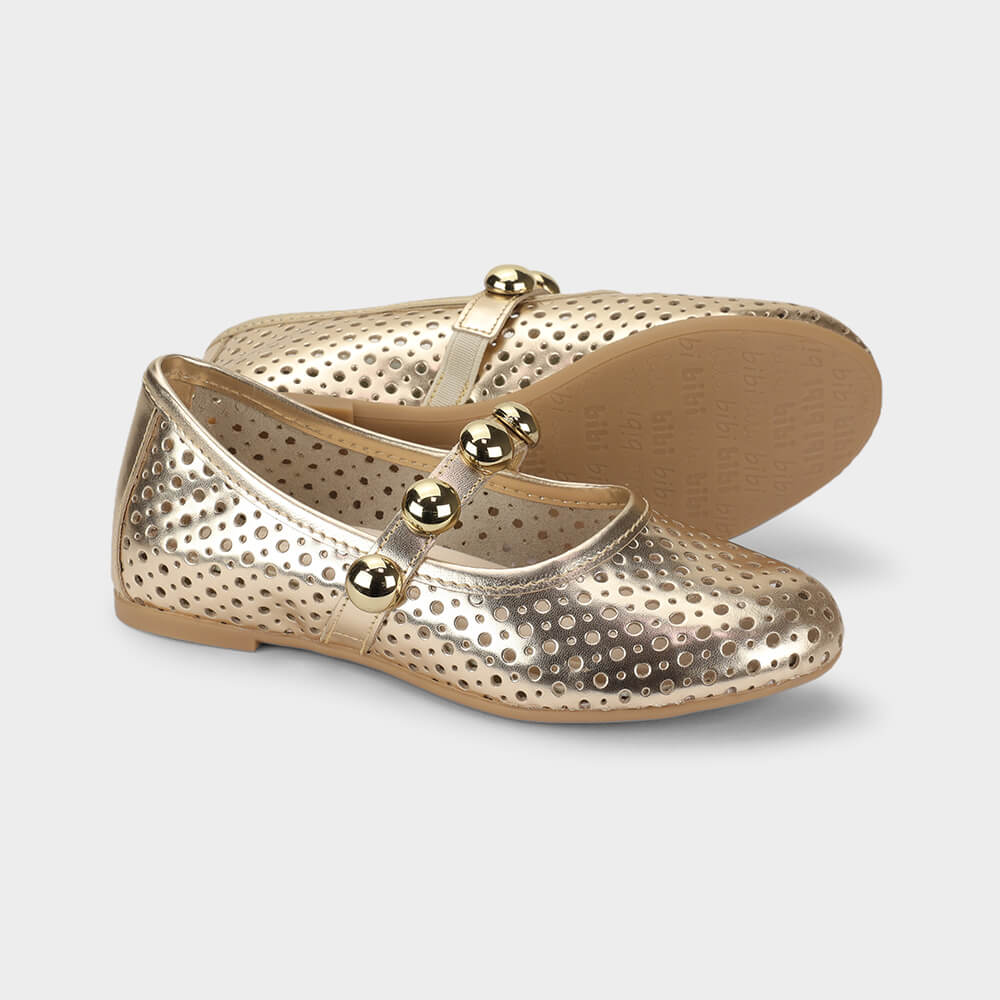 Sapatilha Infantil Bibi Ballerina Basic Dourada 1238044