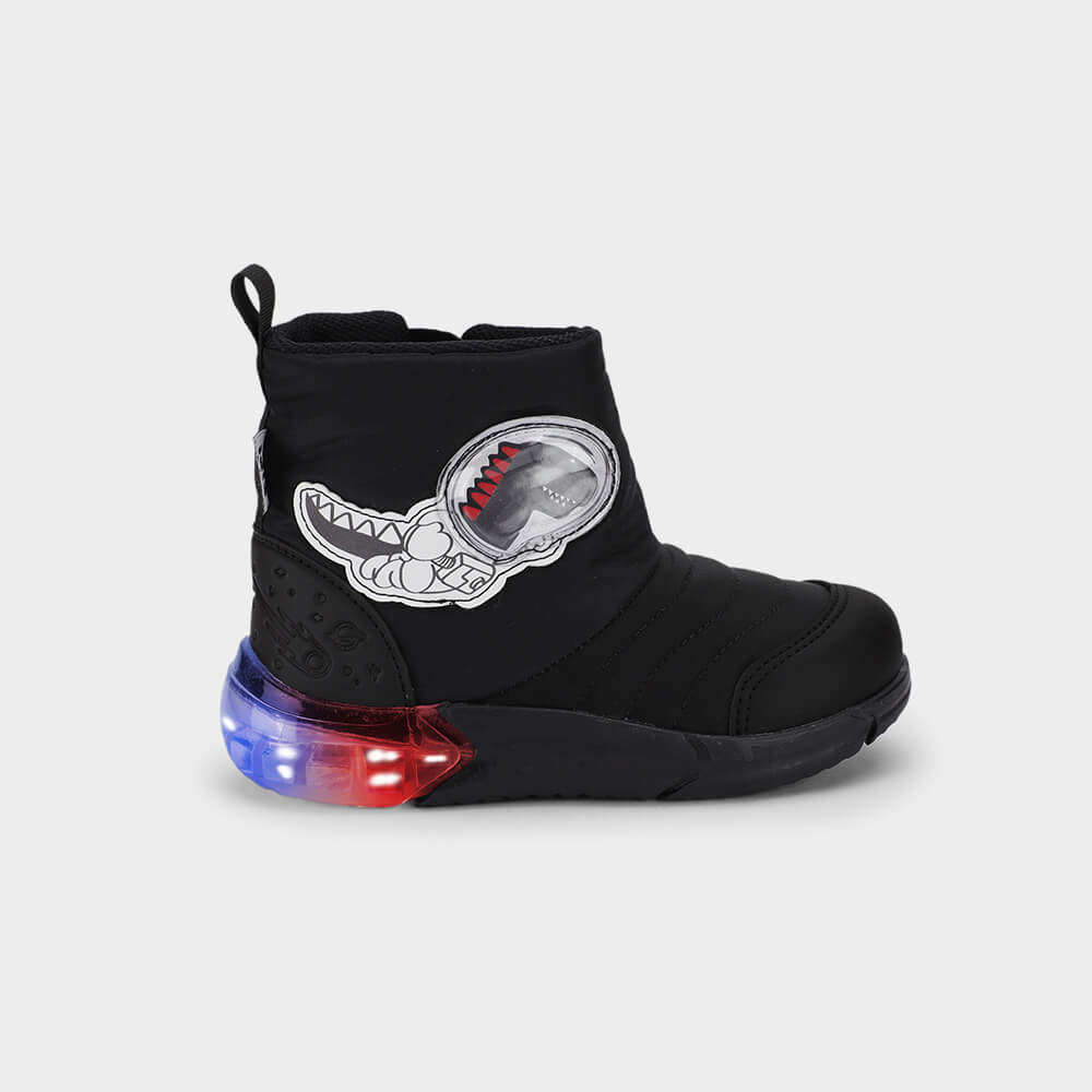 Bota Infantil Bibi Space Preta de Dino