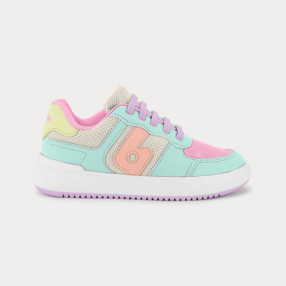 Tênis Infantil Bibi B College Rosa com Verde