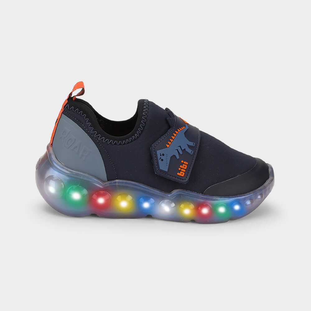 Tênis Infantil de Luz Bibi Roller Celebration 3.0 Azul Marinho de Dino
