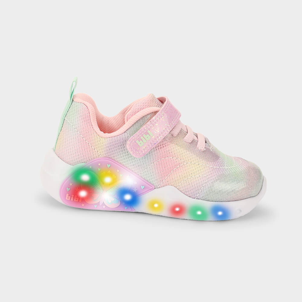 Tênis Infantil Bibi Fun Light Rosa de Borboleta