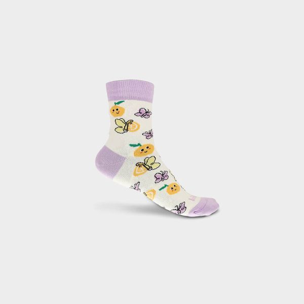Meia Infantil Bibi Kids III Lilás de Borboleta 33/36