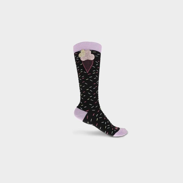 Meia Infantil Bibi Kids III Preta de Sorvete 37/39