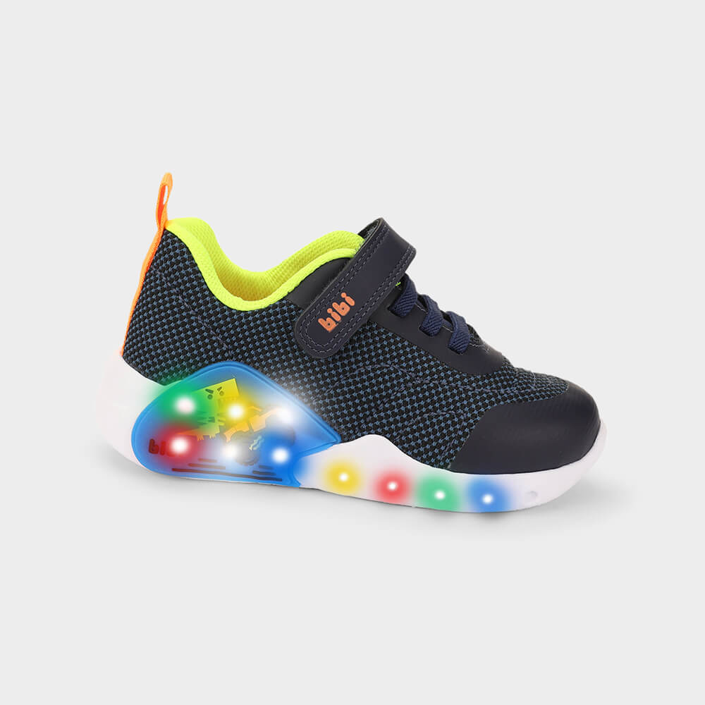 Tênis Infantil Bibi Fun Light Azul Marinho de Dinossauro