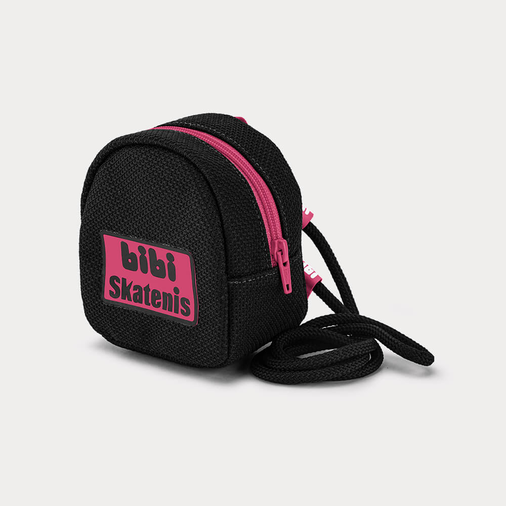 Bolsa Infantil Bibi Skatenis Preta com Rosa