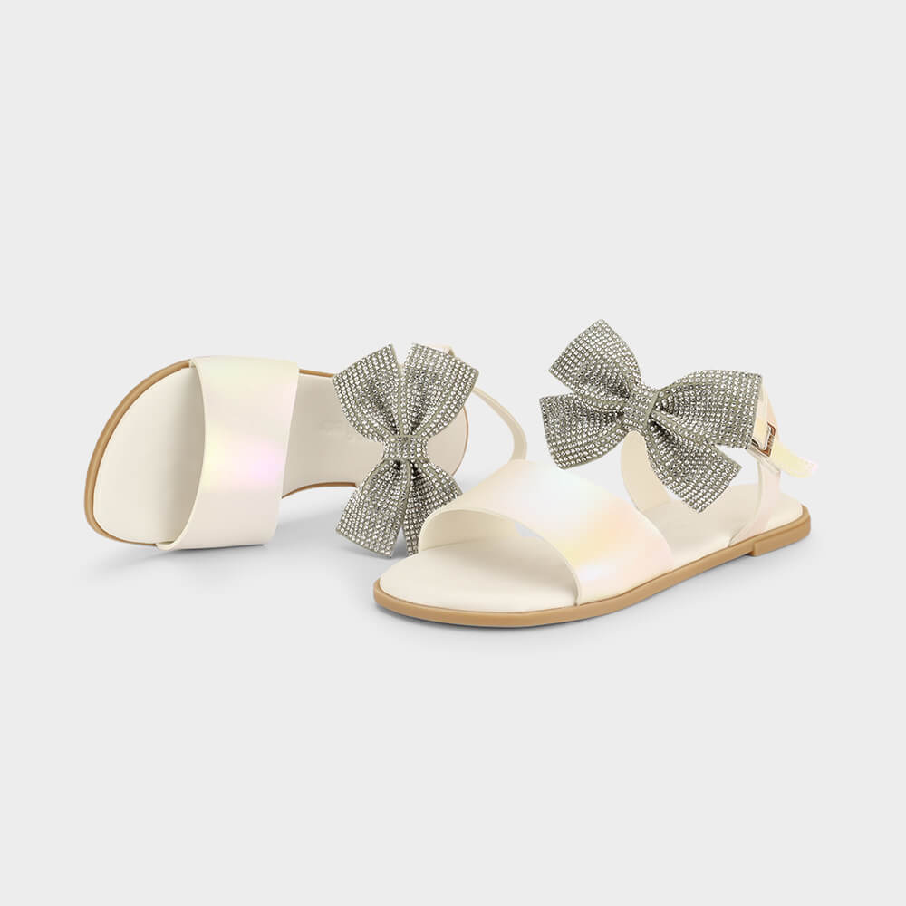 Sandália Infantil Bibi Shine Kids Branca Perolizada