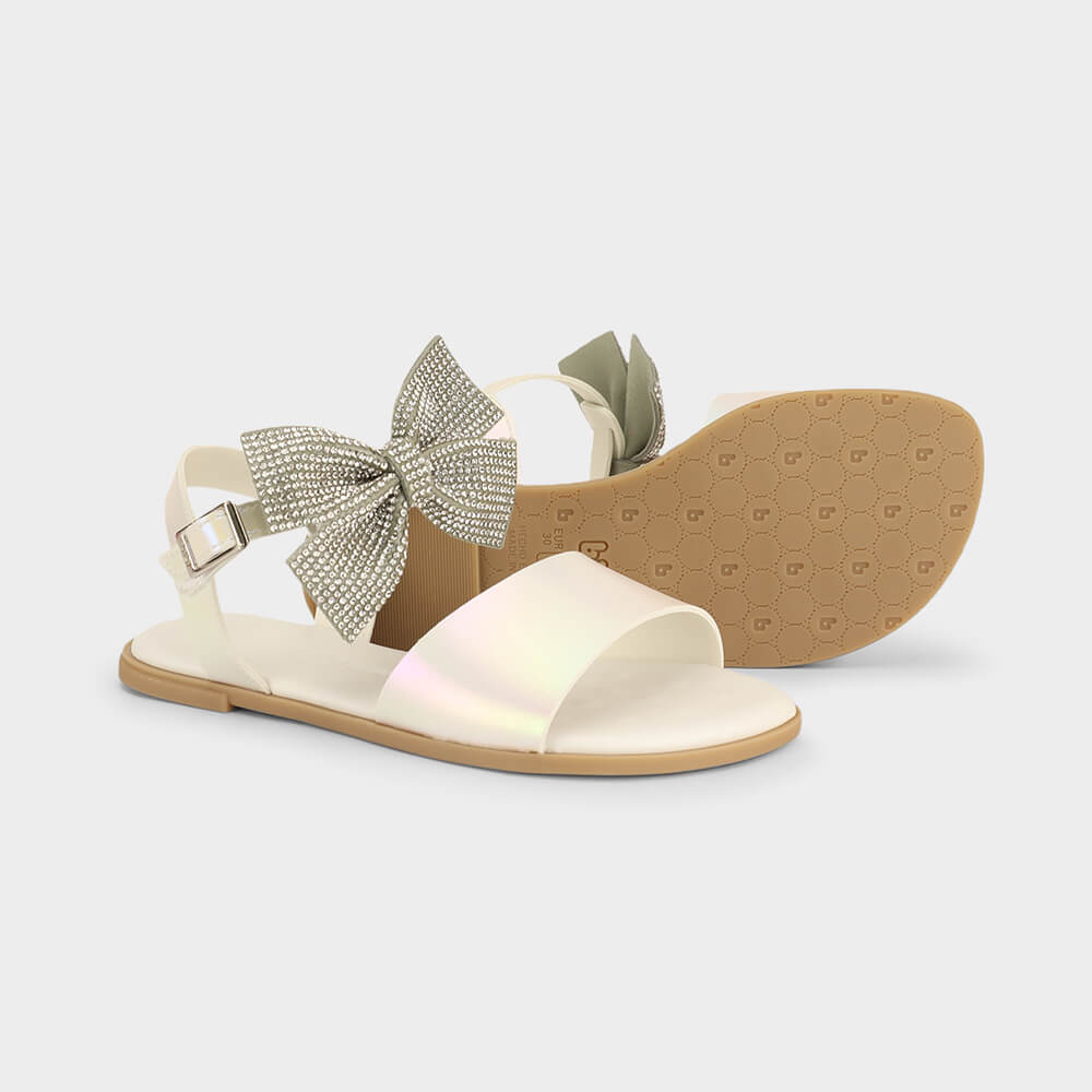 Sandália Infantil Bibi Shine Kids Branca Perolizada