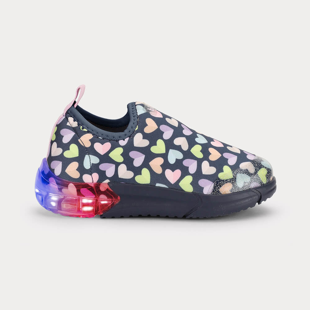 Tênis Infantil Bibi Space Azul Marinho de Corações