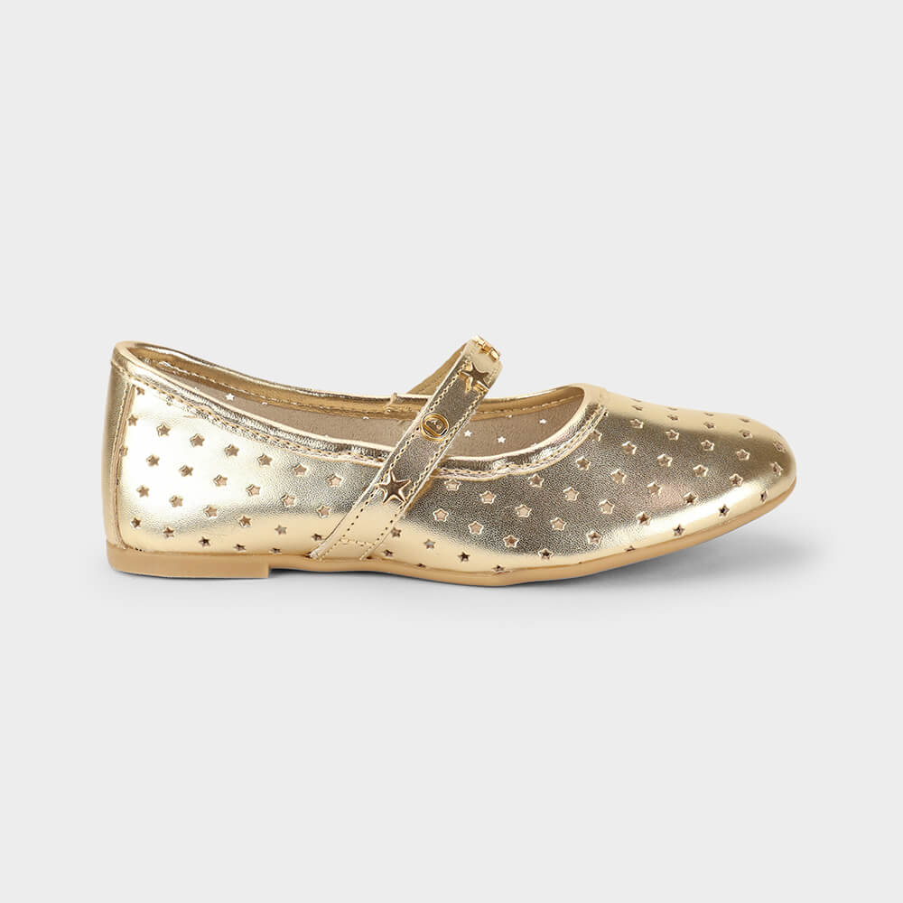 Sapatilha Infantil Bibi Ballerina Basic Dourada Estrelada
