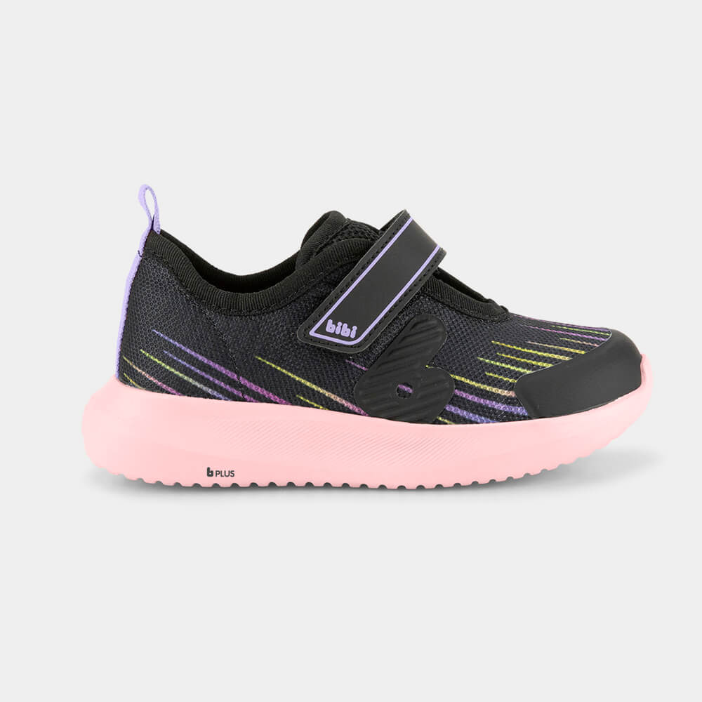 Tênis Infantil Bibi Flash Preto com Rosa