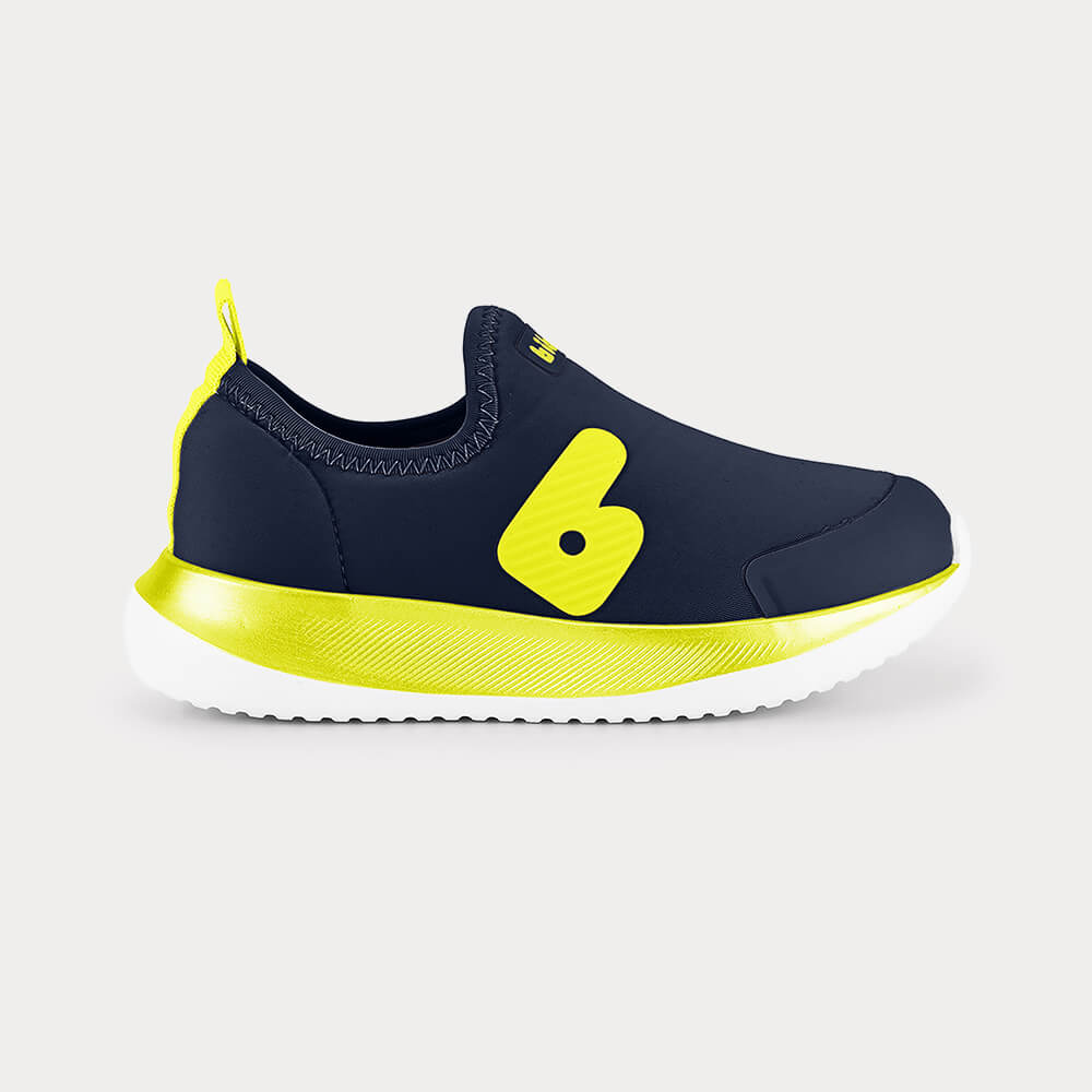 Tênis Infantil Bibi Flash Azul Marinho com Amarelo