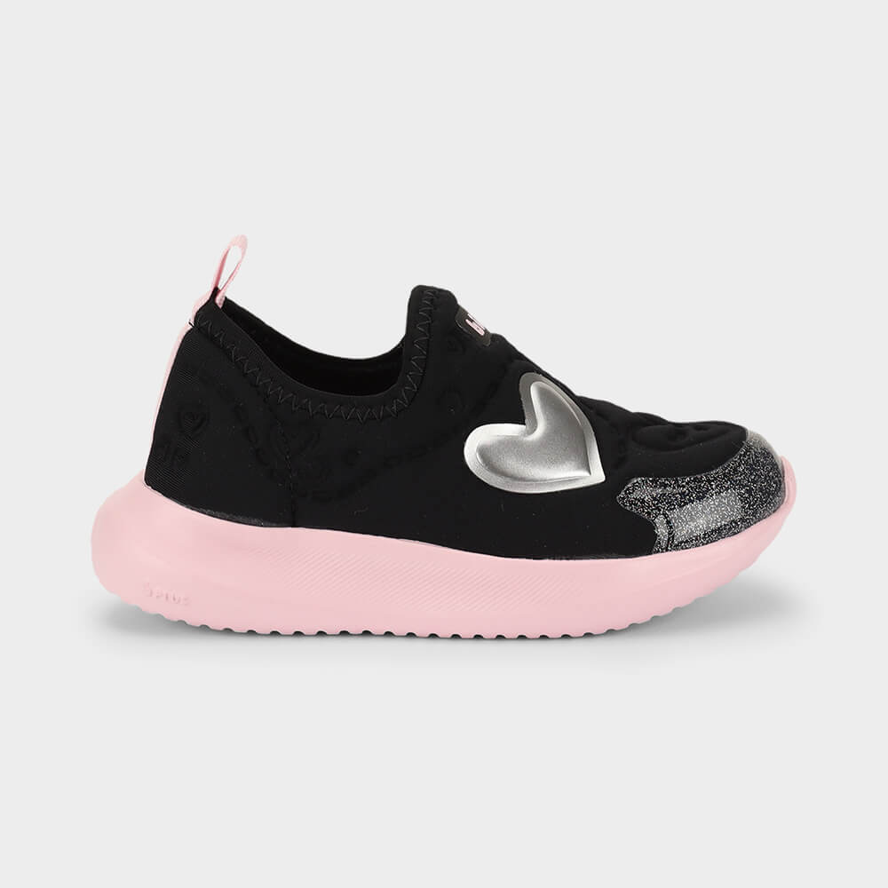 Tênis Infantil Bibi Flash Preto de Coração