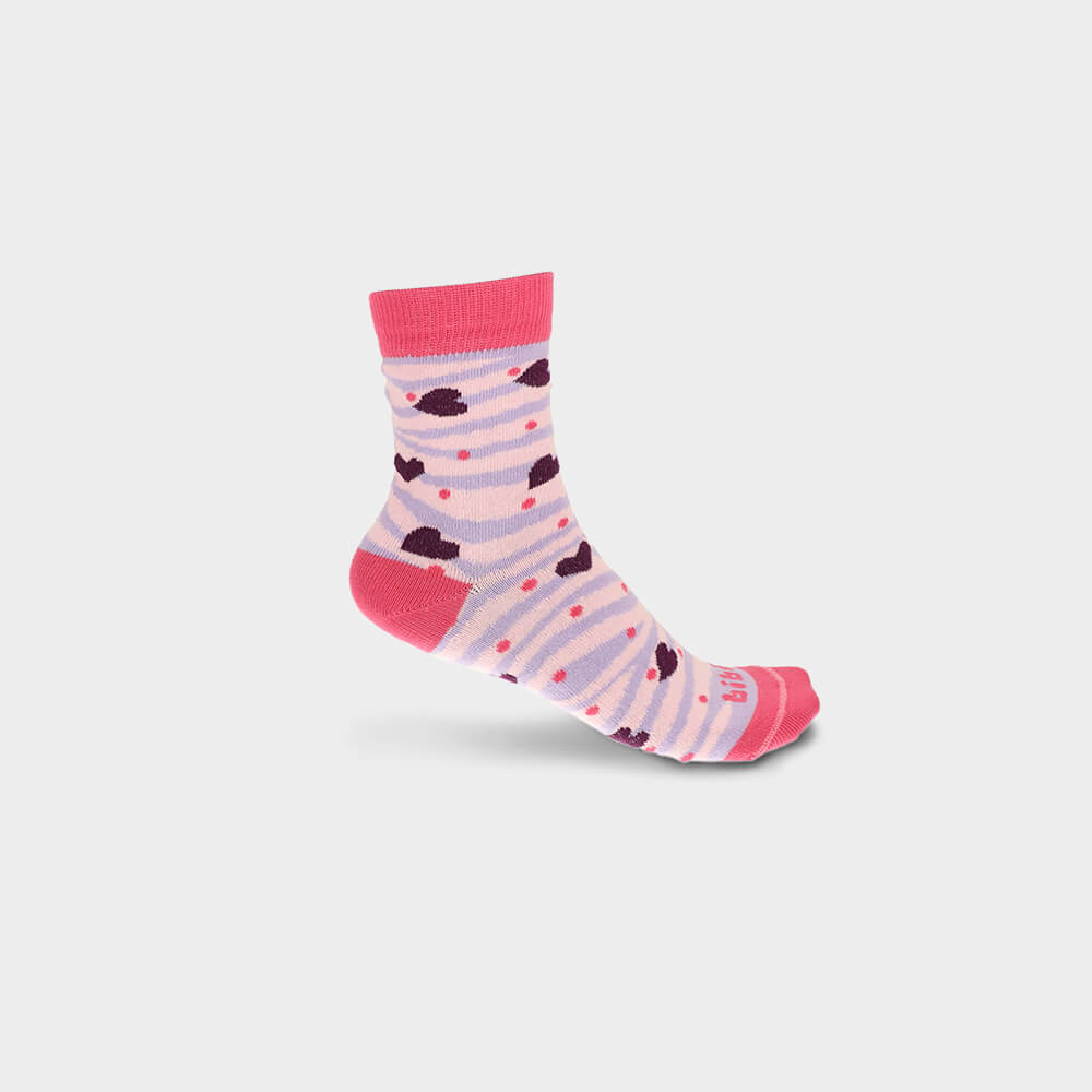 Kit de Meias Infantil Bibi Mini Brancas e Corações