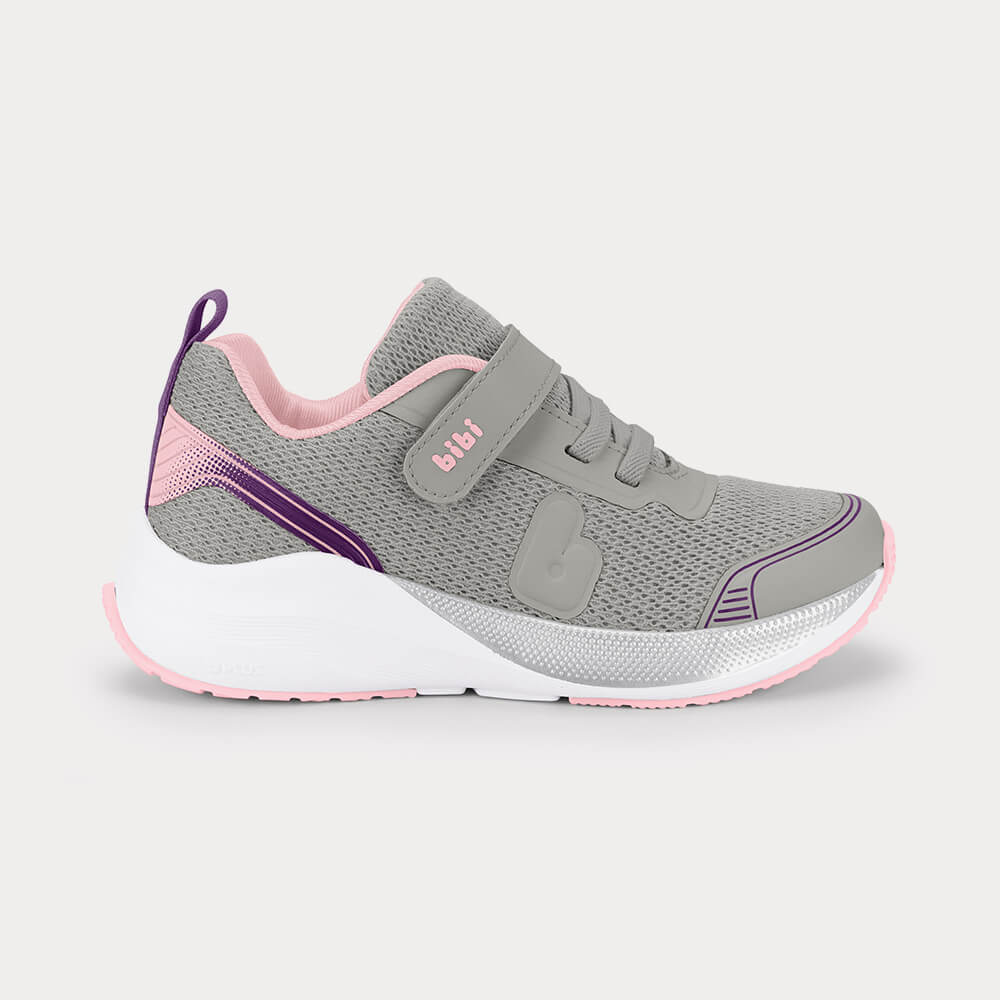 Tênis Infantil Bibi High School Cinza com Rosa