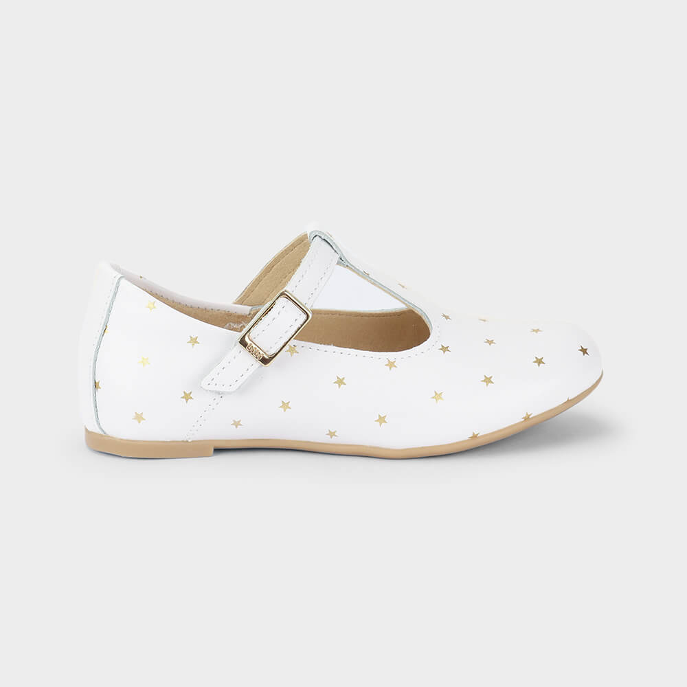 Sapatilha Infantil Bibi Ballerina Basic Branca Estrelada