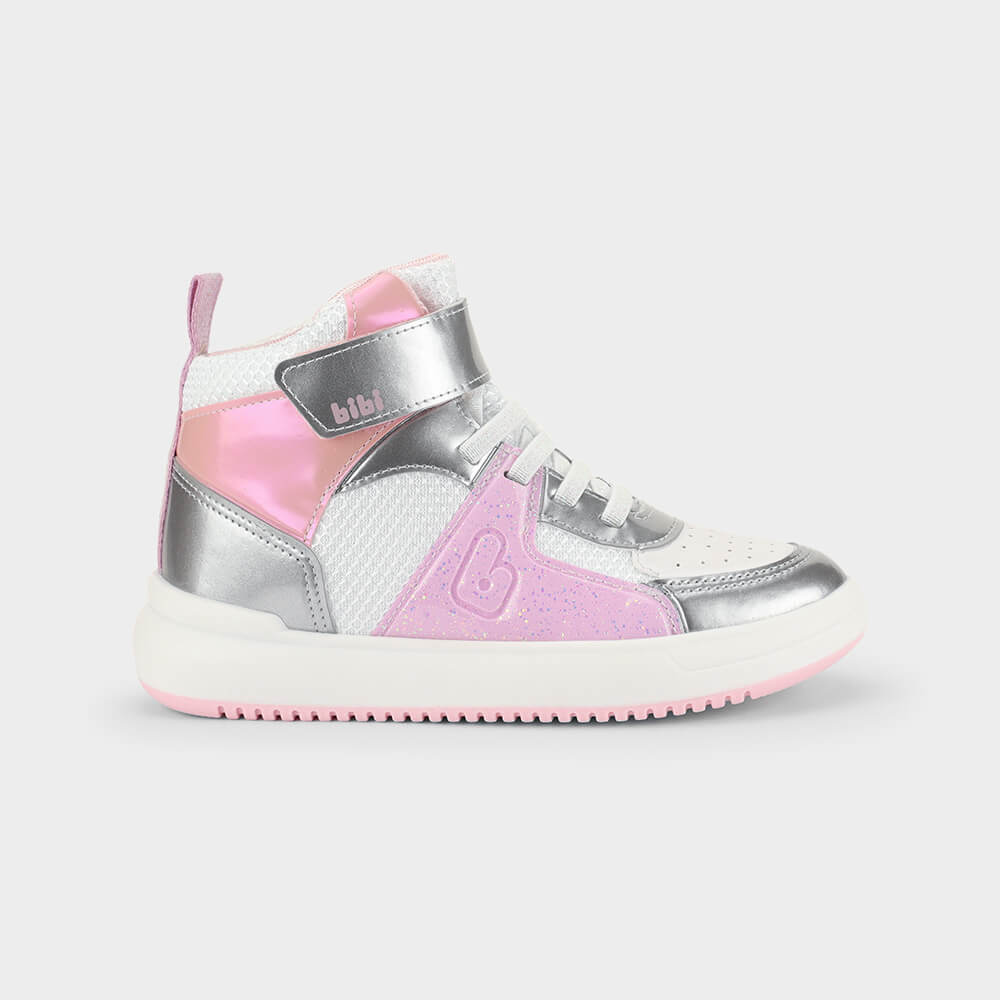 Abotinado Infantil Bibi B College Prata com Rosa