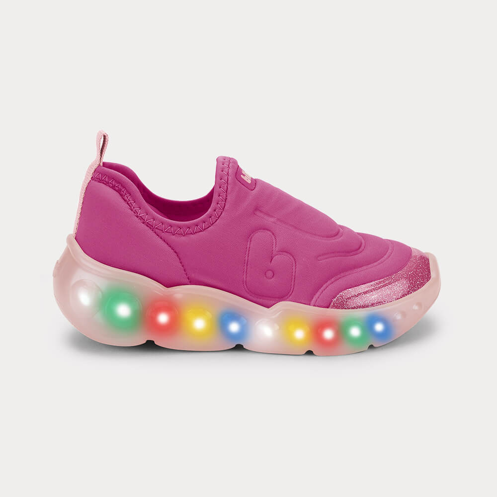 Tênis Infantil Bibi Roller Celebration 3.0 LED Rosa