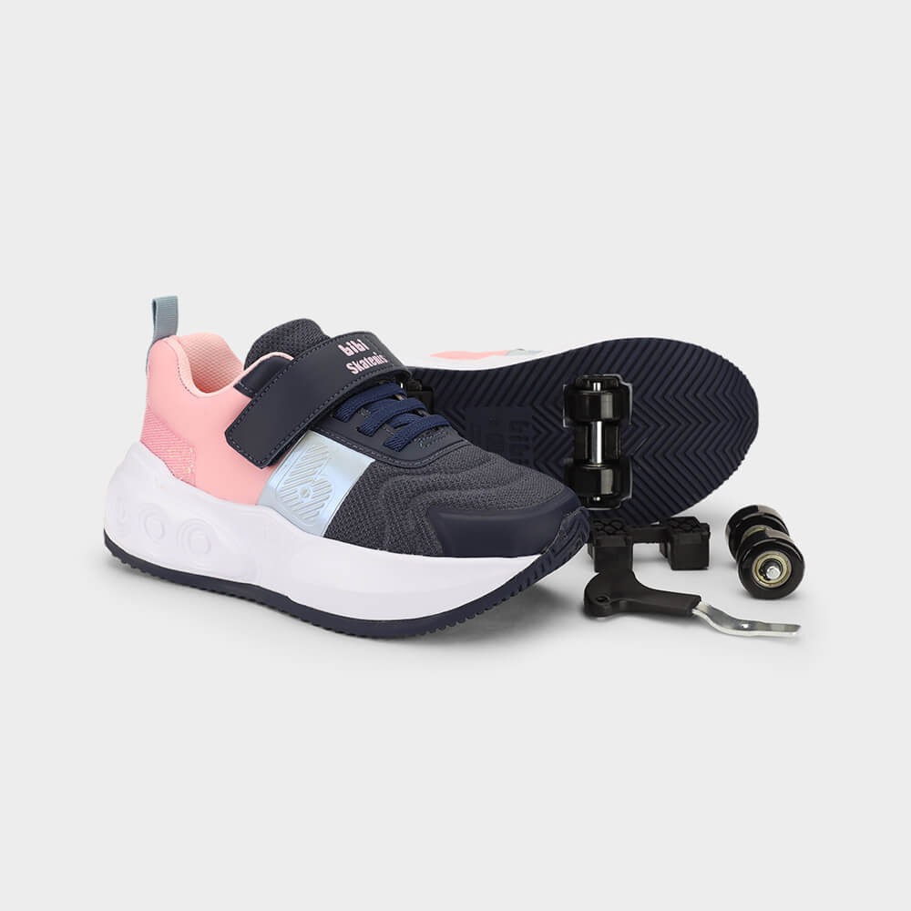 Tênis de Rodinhas Infantil Bibi Skatenis Rosa e Azul