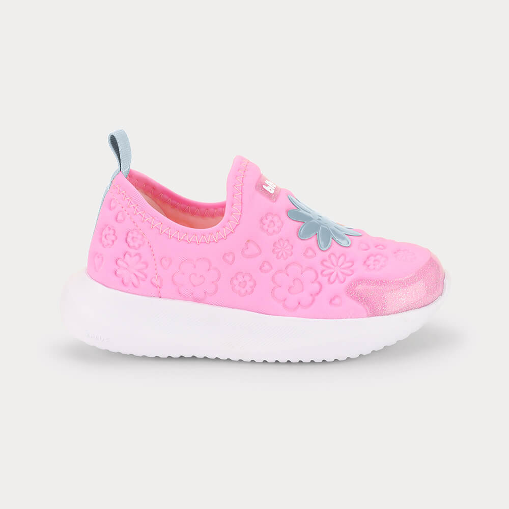 Tênis Infantil Bibi Flash Rosa com Flores 1232288
