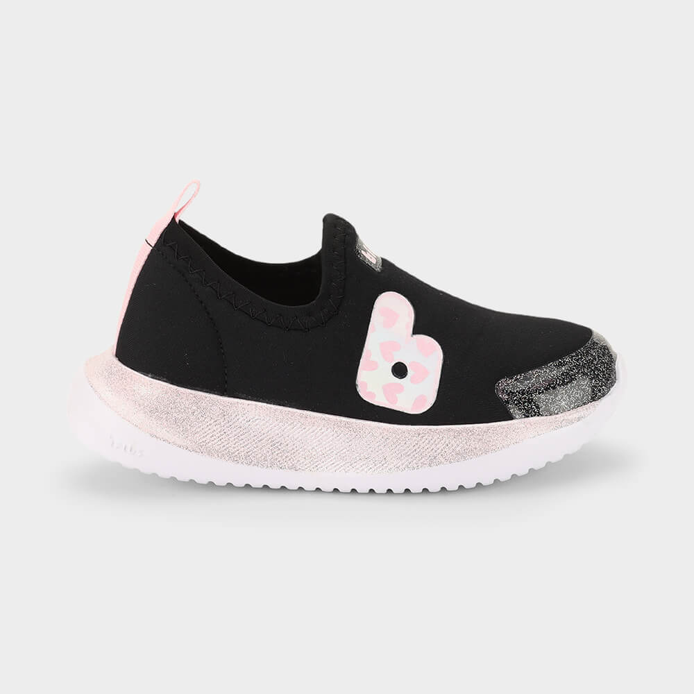 Tênis Infantil Bibi Flash Preto com Rosa 1232295