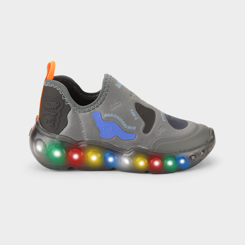 Tênis Infantil Bibi Roller Celebration 3.0 Cinza de Dinossauros
