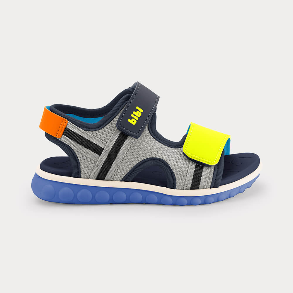 Sandália Infantil Bibi Summer Roller Sport 3.0 Cinza com Azul