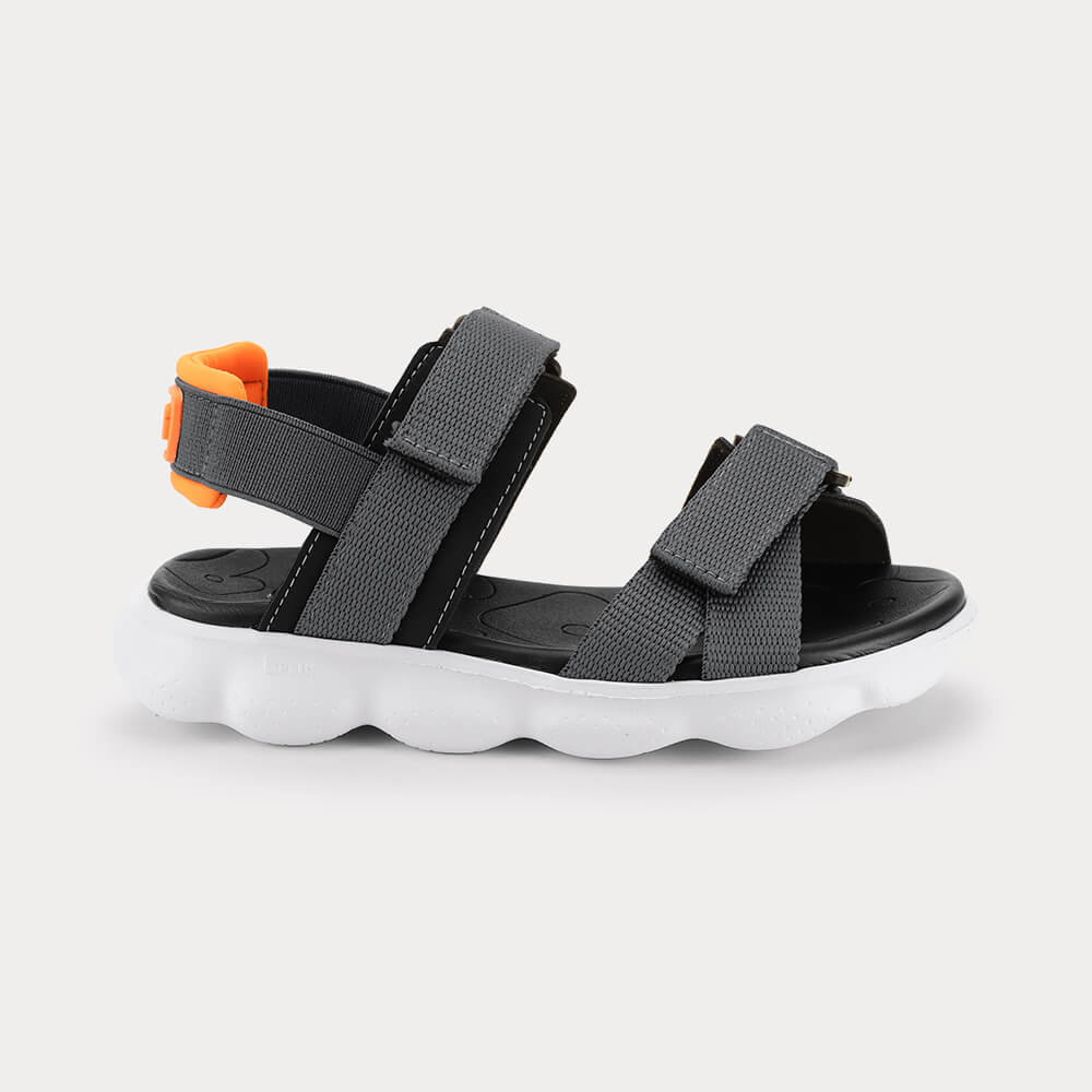 Sandália Infantil Bibi Sandals Sport Cinza e Laranja