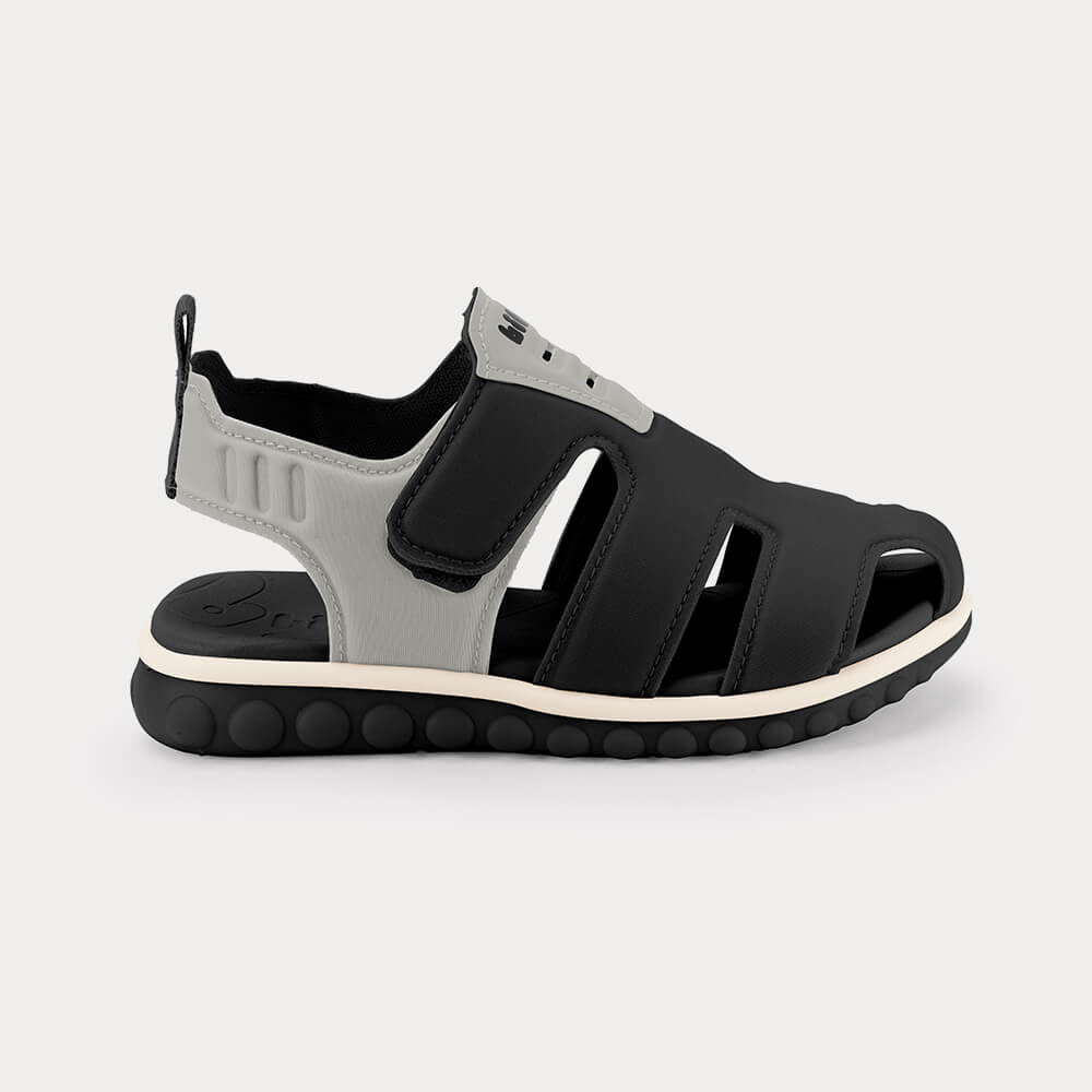 Sandália Infantil Bibi Summer Roller Sport 3.0 Cinza com Preto