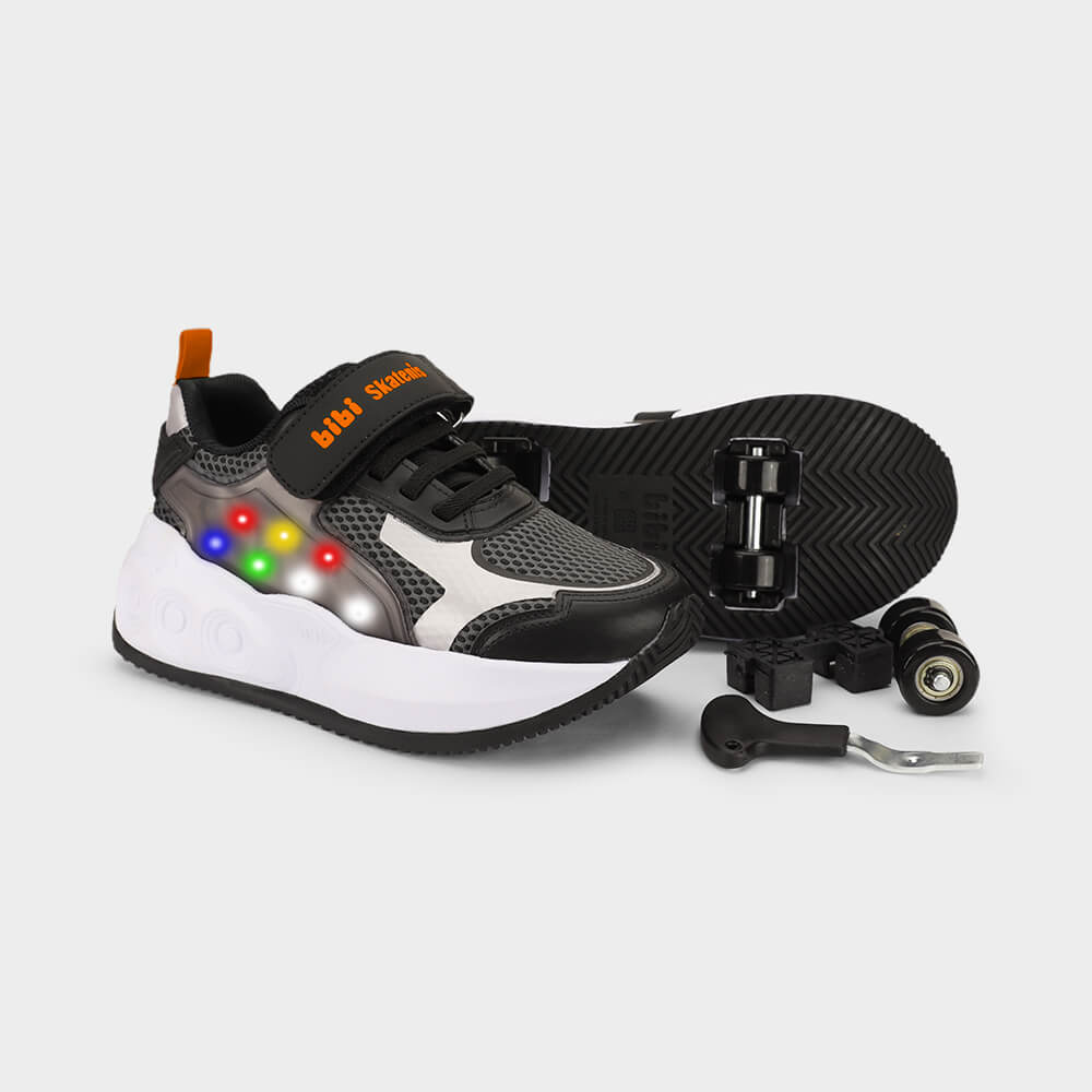 Tênis de Rodinhas com LED Infantil Bibi Skatenis Light 2.0 Preto