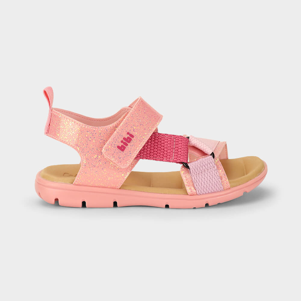 Sandália Infantil Bibi Sandals Kids Rosa com Glitter