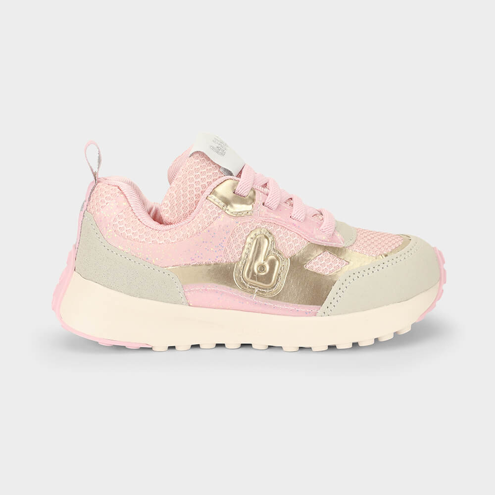 Tênis Infantil Bibi Jogging Rosa com Dourado
