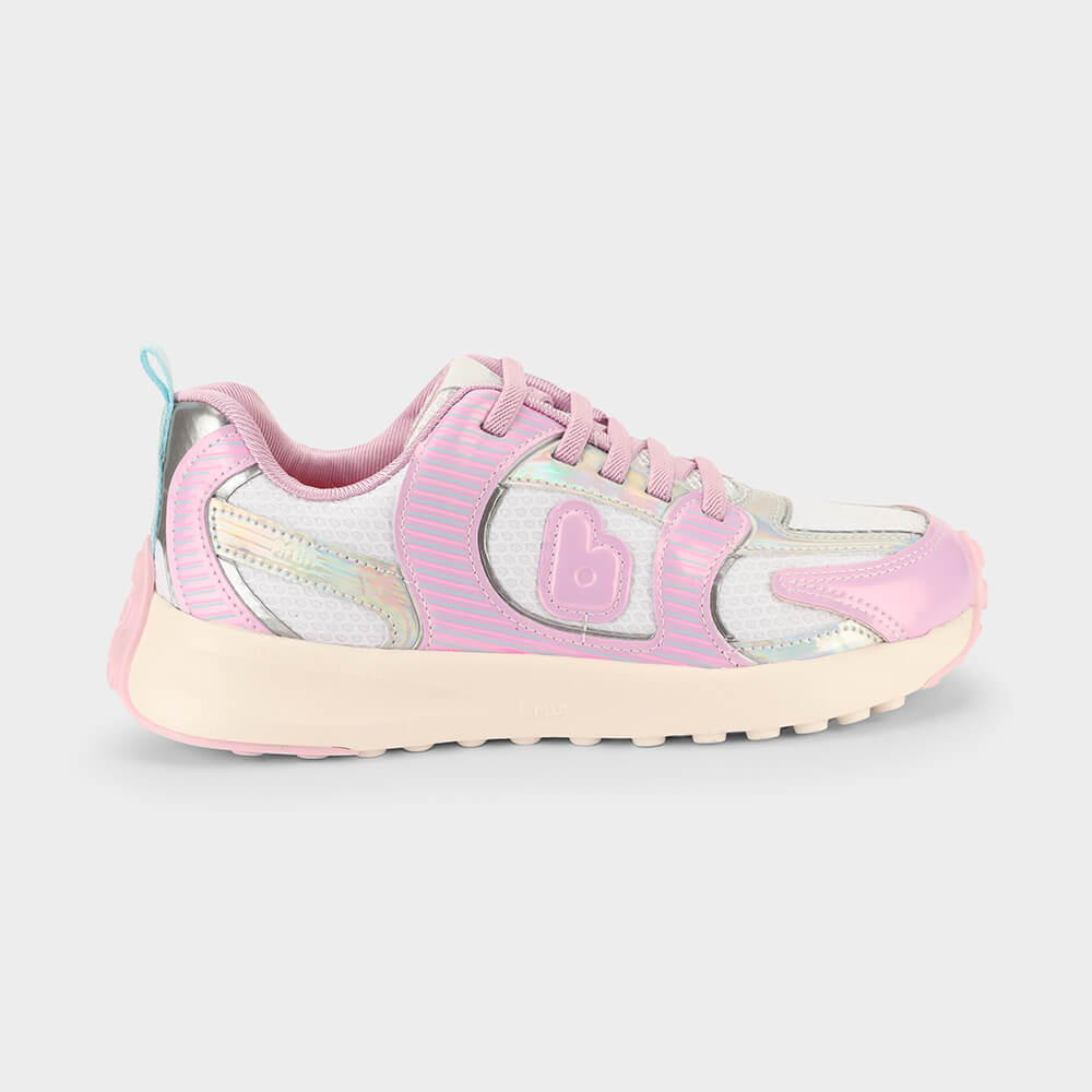 Tênis Infantil Bibi Jogging Kids Rosa com Holográfico