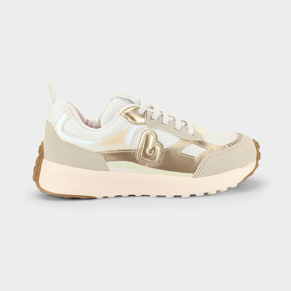 Tênis Infantil Bibi Jogging Kids Branco com Dourado
