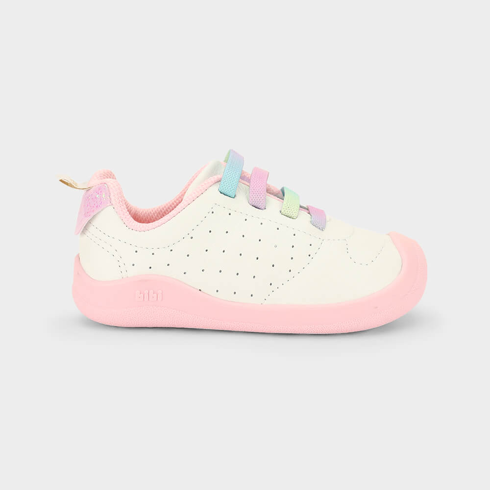 Tênis Infantil Bibi Fisioflex 5.0 Branco com Rosa