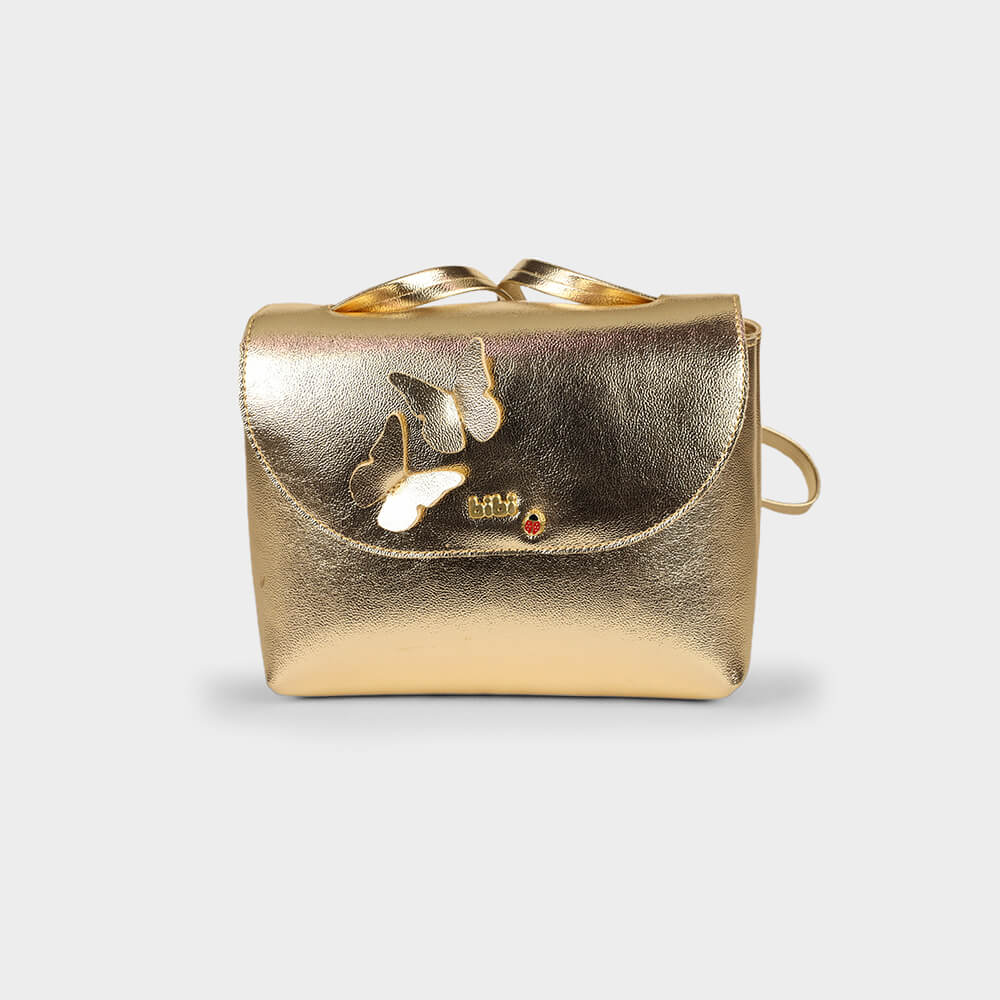 Bolsa Infantil Bibi Dourada de Borboletas