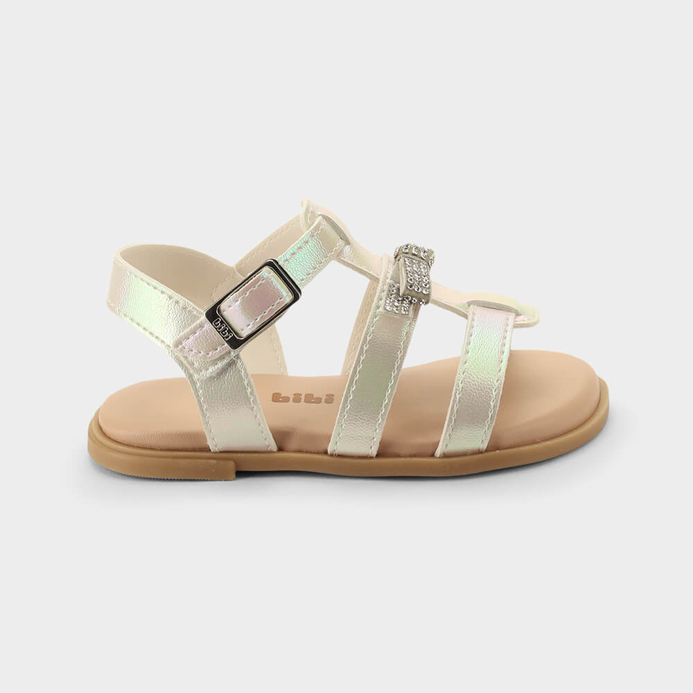 Sandália Infantil Bibi Shine Mini Branca Perolizada