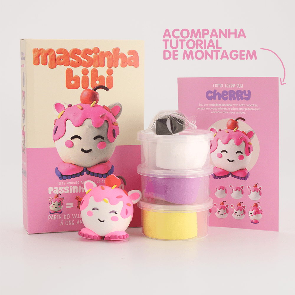 Kit Massinha de Modelar Infantil Air Clay Bibi Cupcake